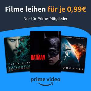 [Prime] Amazon Prime Video - Filme leihen für 99 Cent - The Batman, Morbius, Moonfall,...
