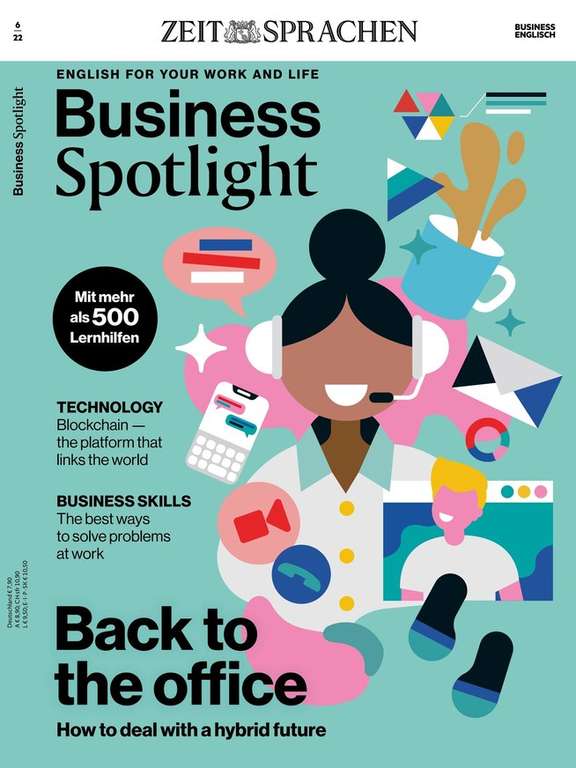 Sprachmagazin Business Spotlight im Abo (12 Ausgaben) für 89,80 € mit 35 € BestChoice-Universalgutschein als Prämie