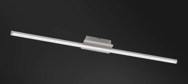 WOFI Akron LED Leuchte 21W Warmweiss 120cm Nickel Kristall 3-Stufen Dimmbar