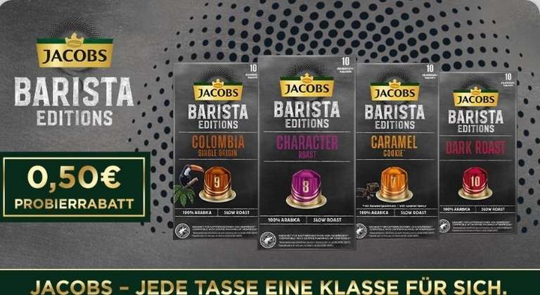 [Rewe + Scondoo] Jacobs Barista Editions Kaffeekapseln rechnerisch 2,19 €, ab 06.03 - 09.03