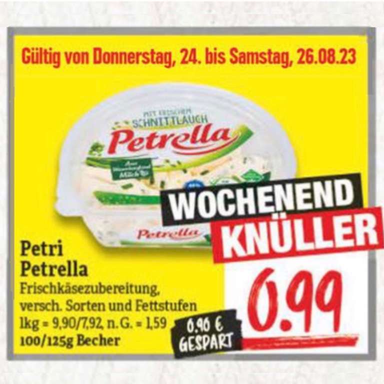 Petrella Frischkäsezub. durch Marktguru für rechnerisch 49 Cent bei Edeka und Partner evtl. nur in Berlin