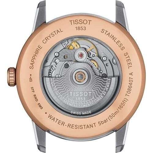 Tissot Men's Watch Luxury Powermatic 80 Stainless Steel Automatik Uhr mit Lederarmband (T0864072606700)