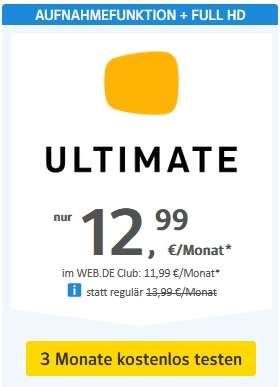 [GMX / Web.de] Zattoo 3 Monate kostenlos, anstatt 12,99€/Monat für Ultimate oder 8,99€/Monat für Premium.