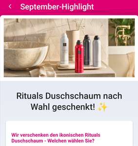 Magenta Moments: Rituals Duschschaum geschenkt, ab Mi 20.9. wieder neue Codes in der App