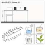 LECHUZA "BALCONERA Cottage 80" Pflanzgefäß mit Erd-Bewässerungs-System, verschiedene Farben