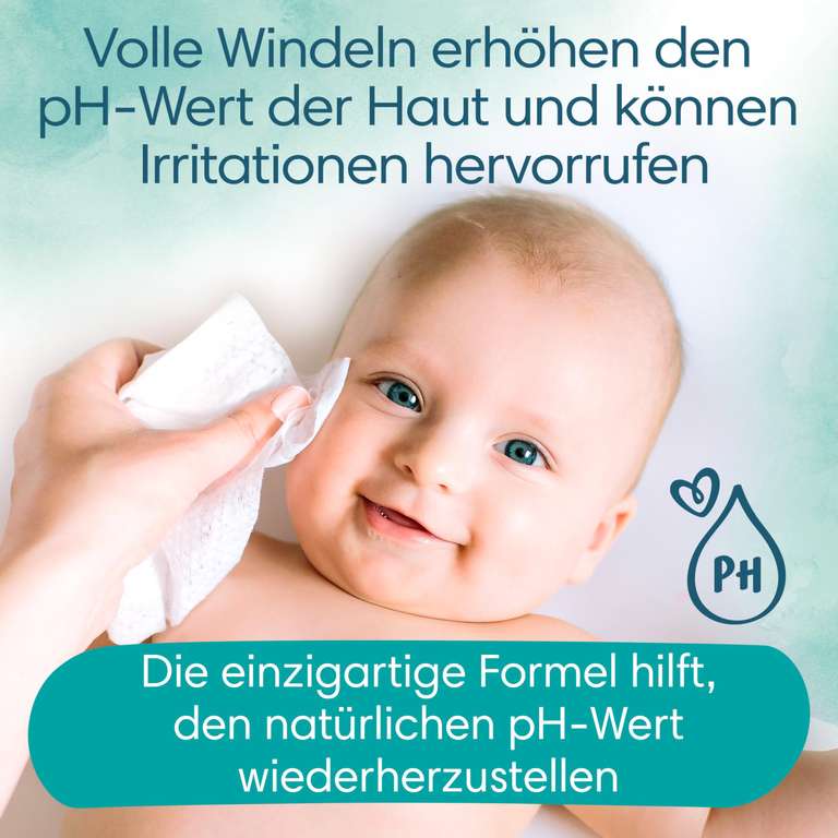Pampers Harmonie Aqua Baby Feuchttücher Box, 720 Tücher (15 x 48), sanfter Hautschutz für zarte Haut mit 99% Wasser [Prime Spar-Abo]