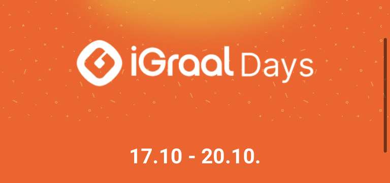 (Sammeldeal) iGraal Days vom 17.-20.10. mit erhöhtem Cashback bei Galaxus/Otto,Lego uvm.