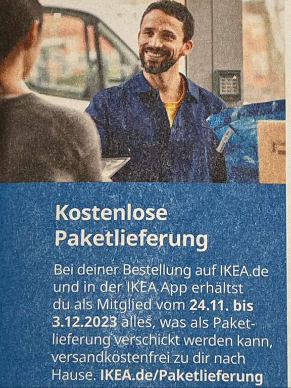 IKEA Family | kostenfreier Paketversand vom 24.11 bis 3.12