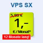 1blu VPS SX 1€/Mon. 4 Kerne, 8GB RAM, 120GB SSD, unlimited Traffic
