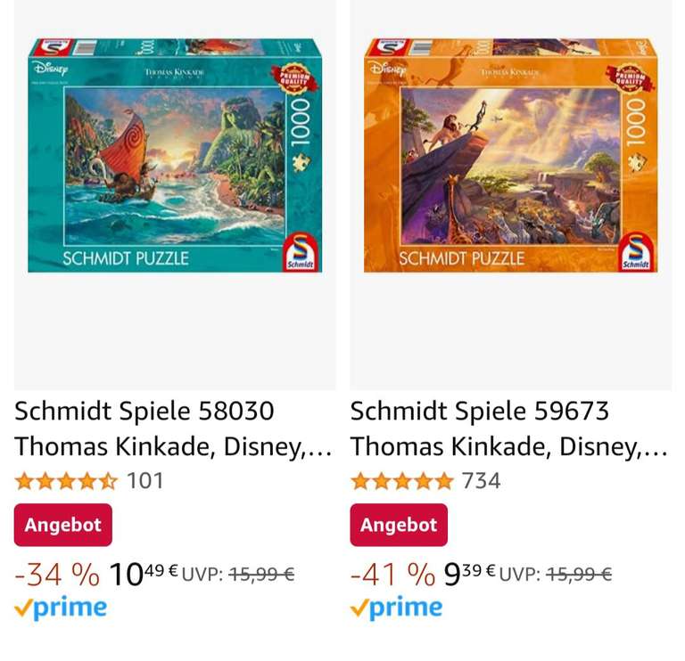 Amazon Prime Sammeldeal - Reduzierte Puzzles, z.B. Schmidt Spiele 59489, 1000 Teile Puzzle