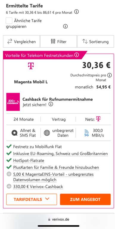 Magenta Mobil Unlimited für Telekom Festnetz-Kunden