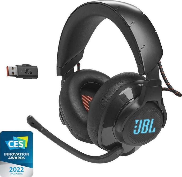 JBL Quantum 610 Wireless Headset (für PC & Konsole (Adapter), Over-Ear, geschlossen, ~40h Akku, USB-C, Surround-Simulation, RGB)