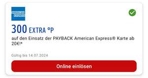 [personalisiert] 300 Punkte auf den Einsatz der Payback AMEX Karte ab 20€