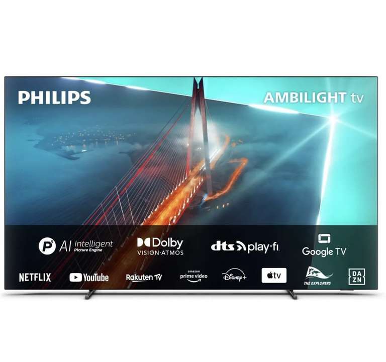 PHILIPS Ambilight Fernseher 4K OLED UHD Smart TV 55 Zoll HDR10+ 55OLED708/12 (evtl. Verpackungsmängel)