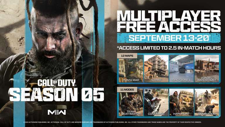 Spielt den Mehrspieler KOSTENLOS in Call of Duty: Modern Warfare II zwischen dem 13. und 20. September