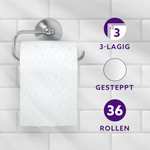3-Lagiges Toilettenpapier, 36 Rollen (4 Packs à 9), 200 Blätter pro Rolle Sparabo 10,60€ möglich