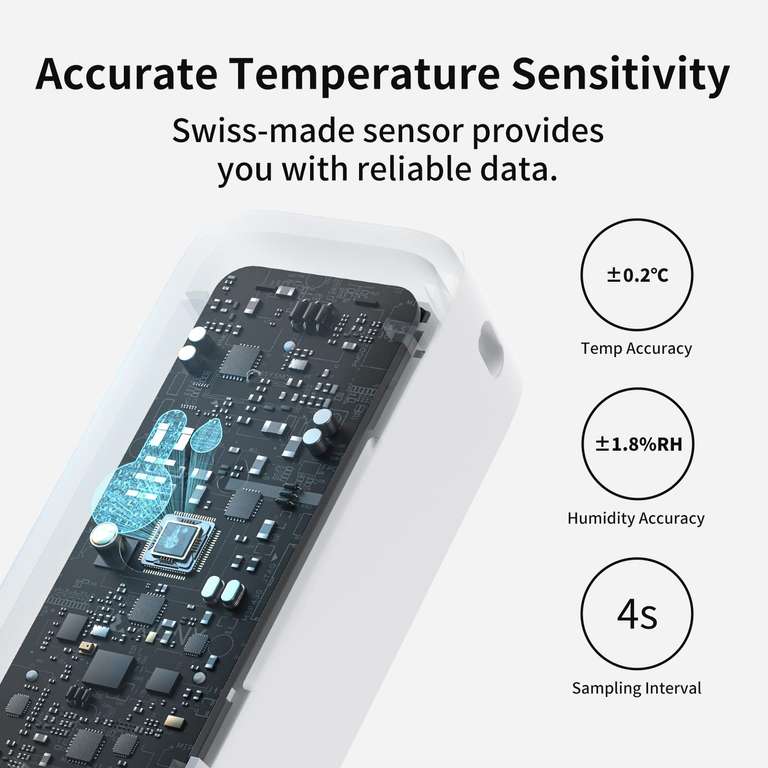 [Amazon Prime] 3er pack SwitchBot IP65 Hygrometer Thermometer, 120m Bluetooth Reichweite, Taupunkt/VPD/Absolute Feuchtigkeit, Temperatur