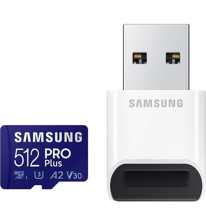 Samsung PRO Plus microSD Speicherkarte, 512 GB, UHS-I U3, Full HD & 4K UHD, 160 MB/s Lesen, 120 MB/s Schreuben (Prime)