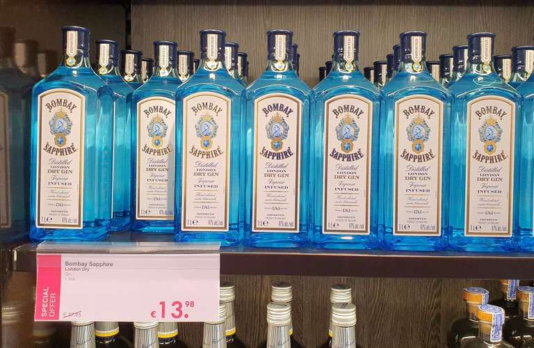 Bombay Sapphire Dry Gin 47% 1L (Lokal Flughafen Bremen)