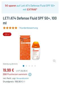 5€ Rabatt Leti AT4 Defense Fluid SPF 50+ (Sonnencreme)