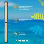 Arebos Solardusche 35L mit Handbrause&Thermometer Schwarz/golden (Set, Bodenplatte Anthrazit)