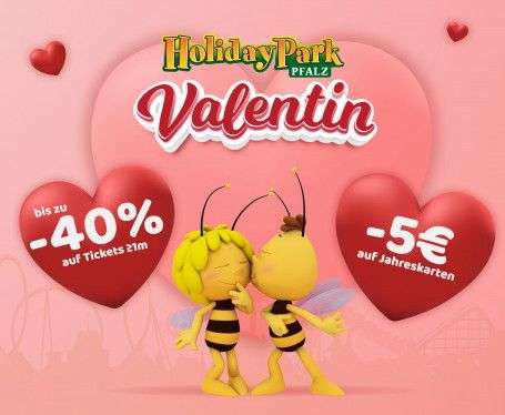 Holidaypark Indoor Tickets 16,50€ / Sommer Tickets 29,10€ [40% Rabatt] Valentinstag Aktion (Haßloch Pfalz)