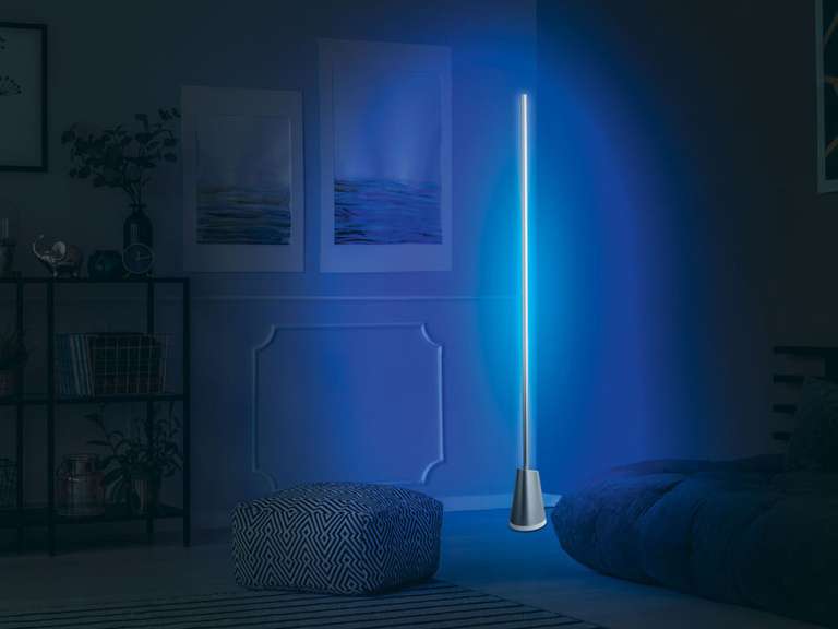 Livarno Home LED-Stehleuchte (ZigBee, 24W, RGB, 2400lm, 2700-6500K, RA80,  IP20, 149cm hoch, 13.5kg) | mydealz | Lichtsteuerung