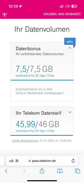 Datengeschenk der Telekom - bis zu 10 GB Telekom Treuebonus