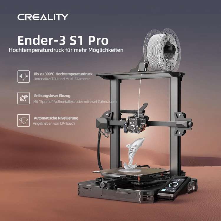 Creality Ender 3 S1 Pro (300° Direktextruder, 22*22*27cm, CR-Touch ABL) 3D-Drucker