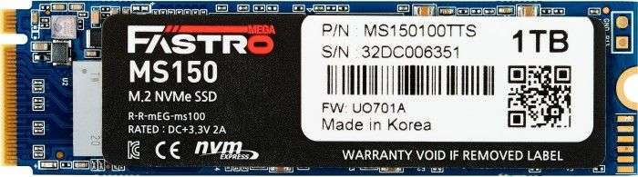 [Mindstar] Mega Fastro MS150 1TB SSD M.2 NVMe PCIe 3.0 x4 3D-NAND TLC