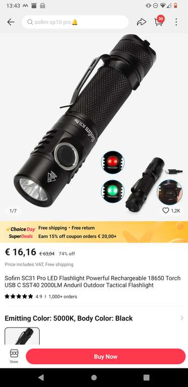 Sofirn SC31 Pro Taschenlampe (SuperDeals/ ChoiceDay evtl personalisiert)
