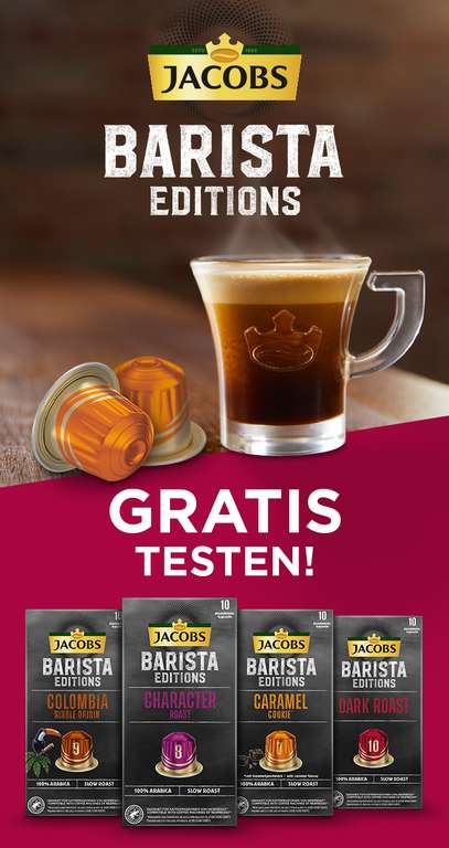 [GzG] Jacobs Barista Editions Gratis Testen (bis zu 4 Produkte) | Kaffeekapseln