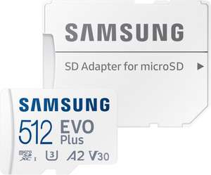 Samsung EVO Plus 512GB microSDXC Full HD & 4K UHD inkl. SD-Adapter Speicherkarte (512 GB, UHS Class 10, 130 MB/s) Otto flat/Prime