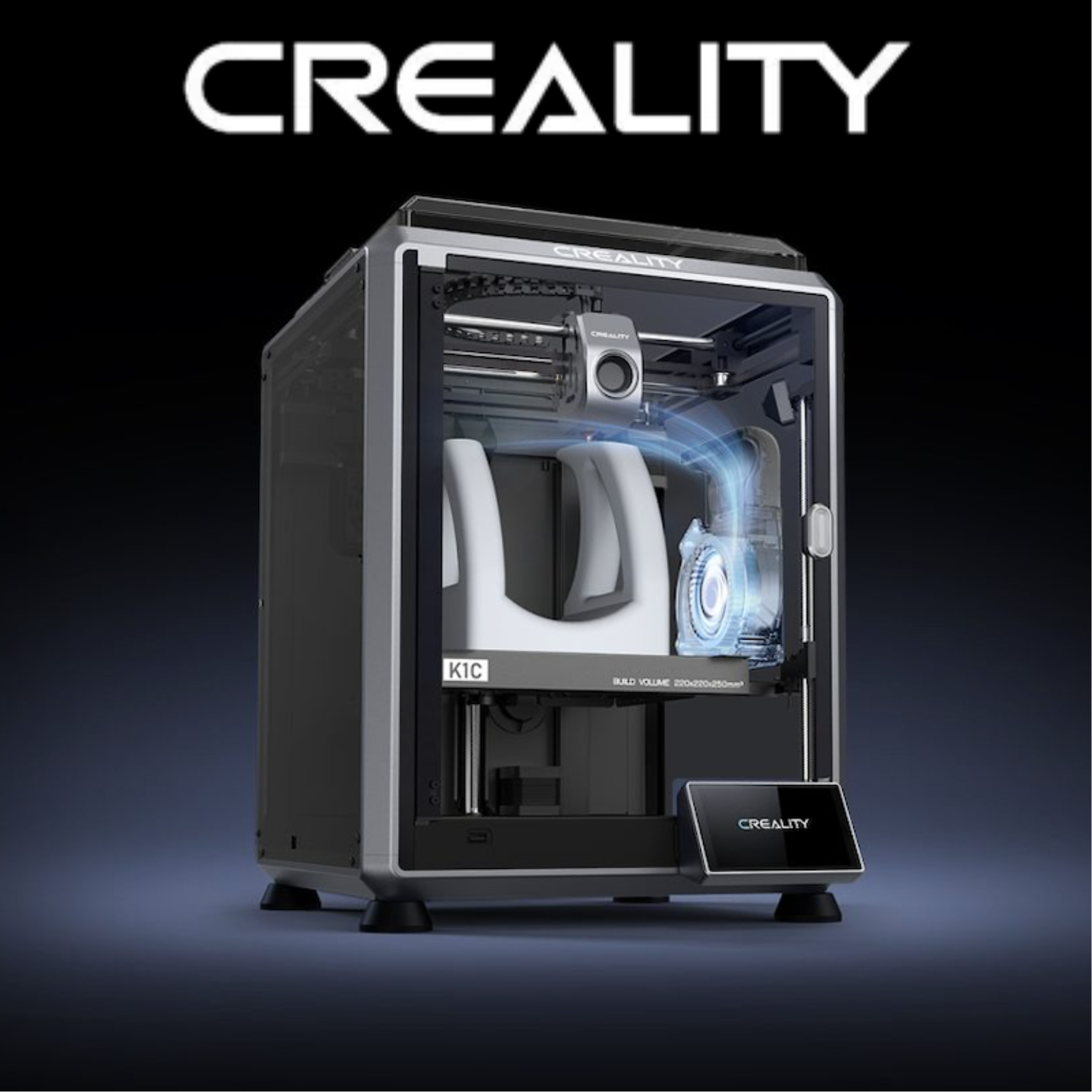 Creality K1C 3D Drucker | AI-Kamera, 600 mm/s, Auto-Nivellierung, verstopfungsfreier Direktextruder, unterstützt Kohlefaser-Filamente