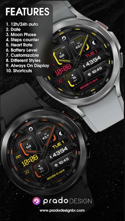 (Google Play Store) PRADO X95 - Hybrid Watch Face (WearOS Watchface, hybrid)