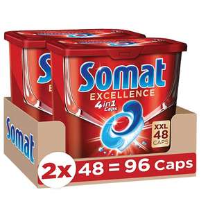 [Amazon Sparabo] Somat Excellence 4in1 Caps (96 Caps), Spülmaschinentabs in 100 % wasserlöslicher Hülle