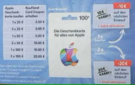 [Kaufland] bis zu 20 EUR Coupon bei Kauf von Apple Gutscheinkarten