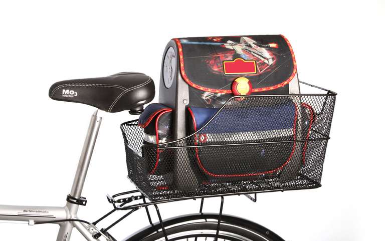 FISCHER Gepäckträgerkorb Schultasche, Fahrradkorb, engmaschig, diebstahlsicher, für E-Bikes geeignet, Tragkraft 25 kg (Prime)
