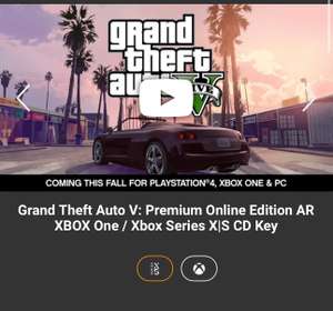 Grand Theft Auto V: Premium Online Edition AR XBOX One / Xbox Series X|S GTA V