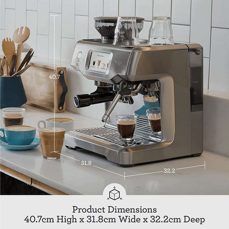 Sage The Barista Touch Siebträger Espressomaschine in Black Stainless Steel | speichern von bis zu 8 personalisierte Kaffeesorten [Ebay]