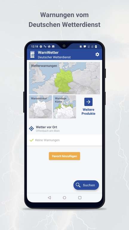 Vollversion WarnWetter App des DWD kostenlos für Ehrenamtliche im Katastrophenschutz (u.a. Feuerwehr / DRK / Bergwacht / Wasserwacht uvm.)
