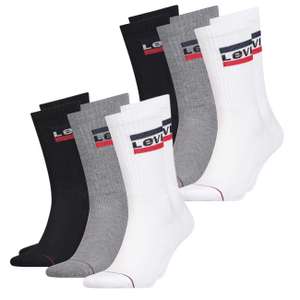 6er Pack Levis Regular Socken (Gr. 35 - 46) für 25,99 € inkl. Versand | 80% Baumwolle, 18% Polyamid, 2% Elasthan