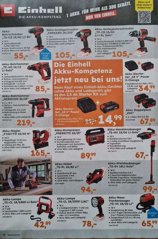 Einhell Gratis Akku Starter Set 18 V Power X-Change, beim Kauf eines Einhell  Akku Gerätes für 14,99€ statt 29,89€ | mydealz