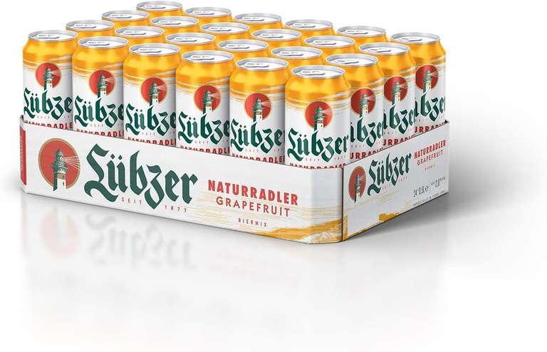 Lübzer Naturradler Zitrone, Radler Dose (24 x 0,5 L), Dosenbier Biermischgetränk - Alster (Prime Spar-Abo)