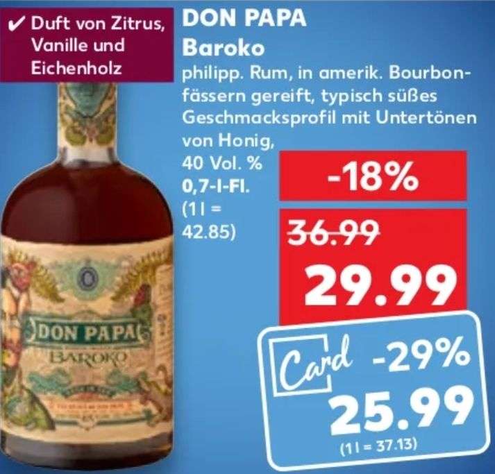 Don Papa Baroko Rum bei Kaufland (mit Kaufland Card) zum guten Kurs