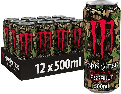 Monster Energy Assault - erfrischender Energy Drink mit 160 mg Koffein - (12 x 500 ml) (Pfandfehler) (Prime Spar-Abo)
