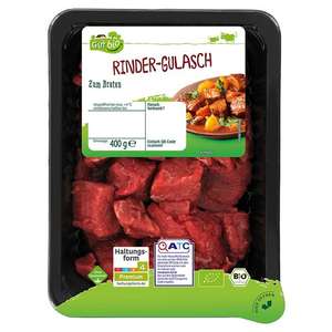 Aldi Süd Bio Deal: 400g(kg13,23€) Rindergulasch,Haltungsform 4, sowie Bio Salatgurken für nur 79Cent , beides noch bis Samstag im Angebot