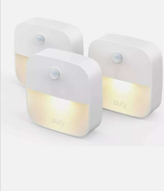 [Preisvorschlag] eufy Lumi 3 Pack LED Nachtlicht mit Bewegungssensor, Warmes weißes Licht