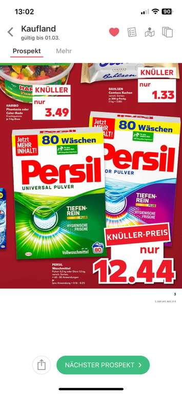Persil Color und Universal Pulver 80 Wäschen 12,44 € [Kaufland München Euro Industriepark]