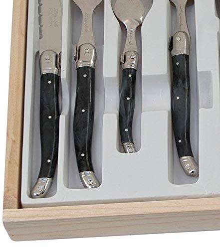 Pradel Excellence KN2009-11 Messerset, 5 Küchenmesser + 6 Steakmesser, mit Bambusgriff, im Koffer